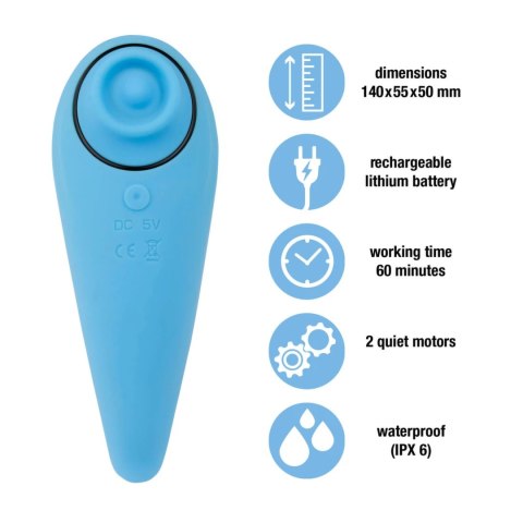 FeelzToys - FemmeGasm Tapping & Tickling Vibrator Turkusowy FeelzToys - FemmeGasm Tapping & Tickling Vibrator Turkusowy