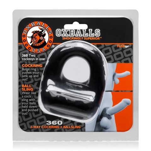 Oxballs - 360 Cockring & Ballsling Pierścień Erekcyjny Na Penisa i Jądra Czarny Oxballs - 360 Cockring & Ballsling Pierścień Erekcyjny Na Penisa i Jądra Czarny