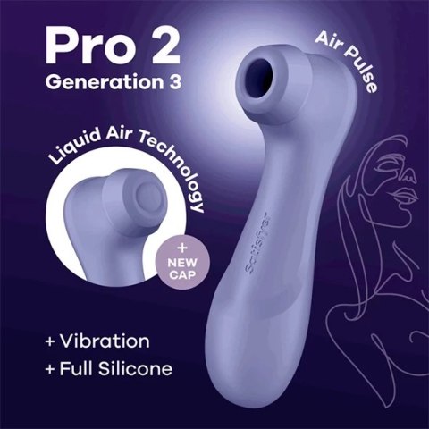 Satisfyer - Pro 2 Stymulator Z Aplikacją I Wymiennymi Końcówkami Fioletowy Satisfyer - Pro 2 Stymulator Z Aplikacją I Wymiennymi Końcówkami Fioletowy