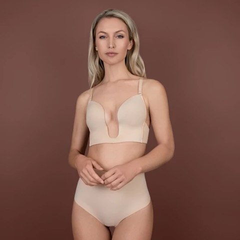 Bye Bra - Biustonosz Ultra Plunge Beżowy S Bye Bra - Biustonosz Ultra Plunge Beżowy S