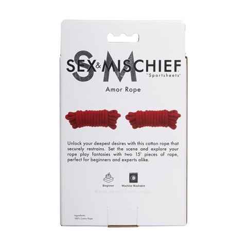 Sportsheets - Sex & Mischief 2 Czerwone Liny Do Wiązania Sportsheets - Sex & Mischief 2 Czerwone Liny Do Wiązania