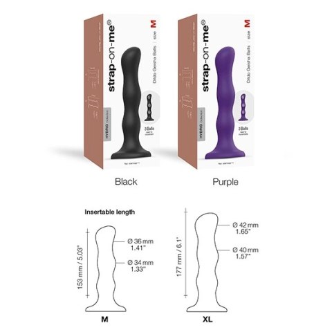 Dildo - Strap-On-Me Dildo Geisha Ball Purple M Dildo - Strap-On-Me Dildo Geisha Ball Purple M