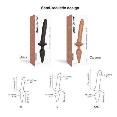 Dildo - Strap-On-Me Switch Plug-in Realistic Dildo Black XXL Dildo - Strap-On-Me Switch Plug-in Realistic Dildo Black XXL