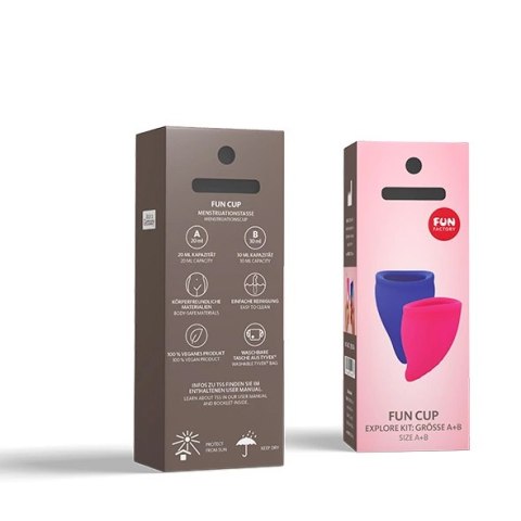 Fun Factory Fun Cup Kit Pink & Ultramarine - Zestaw kubeczkow menstruacyjnych 2 rozmiary Fun Factory Fun Cup Kit Pink & Ultramarine - Zestaw kubeczkow menstruacyjnych 2 rozmiary