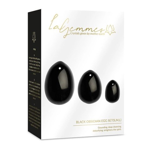 Kulki gejszy - La Gemmes Yoni Egg Set Black Obsidian Kulki gejszy - La Gemmes Yoni Egg Set Black Obsidian