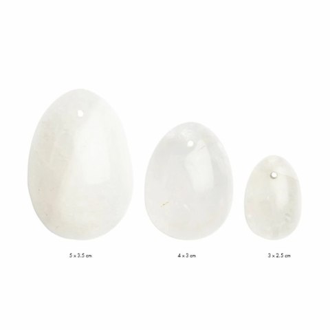 Kulki gejszy - La Gemmes Yoni Egg Set Clear Quartz Kulki gejszy - La Gemmes Yoni Egg Set Clear Quartz