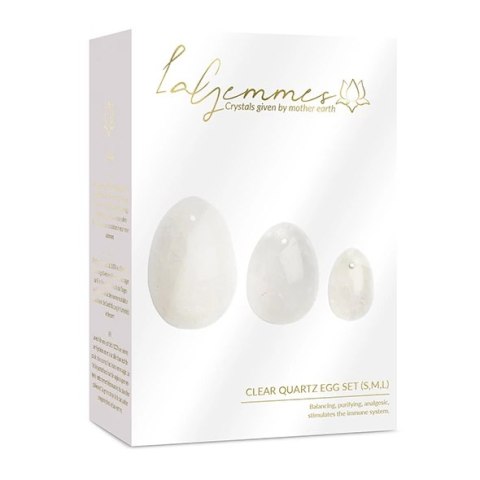 Kulki gejszy - La Gemmes Yoni Egg Set Clear Quartz Kulki gejszy - La Gemmes Yoni Egg Set Clear Quartz