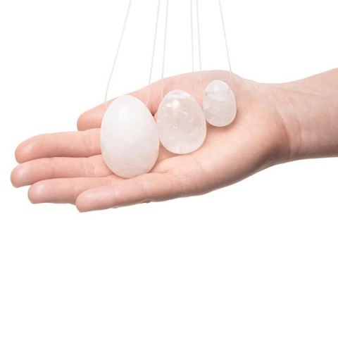 Kulki gejszy - La Gemmes Yoni Egg Set Clear Quartz Kulki gejszy - La Gemmes Yoni Egg Set Clear Quartz