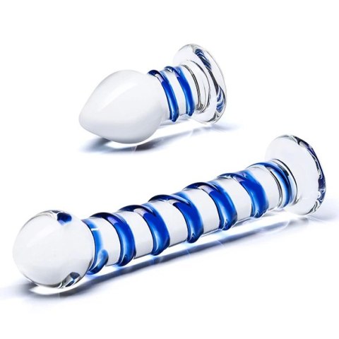 Szklane dildo i plug analny - Glas Double Penetration Set Szklane dildo i plug analny - Glas Double Penetration Set