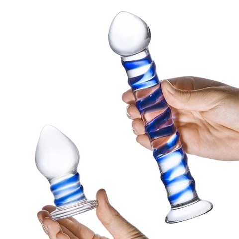 Szklane dildo i plug analny - Glas Double Penetration Set Szklane dildo i plug analny - Glas Double Penetration Set