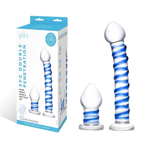 Szklane dildo i plug analny - Glas Double Penetration Set Szklane dildo i plug analny - Glas Double Penetration Set
