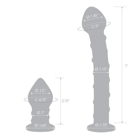 Szklane dildo i plug analny - Glas Double Penetration Set Szklane dildo i plug analny - Glas Double Penetration Set