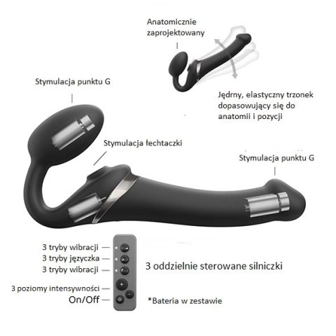 Wibrator strap-on - Strap-On-Me Multi Orgasm Black XL Wibrator strap-on - Strap-On-Me Multi Orgasm Black XL