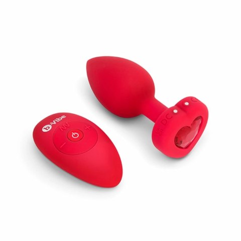 Zdalnie sterowany plug analny - B-Vibe Vibrating Heart Plug M/L Red Zdalnie sterowany plug analny - B-Vibe Vibrating Heart Plug M/L Red
