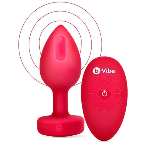 Zdalnie sterowany plug analny - B-Vibe Vibrating Heart Plug M/L Red Zdalnie sterowany plug analny - B-Vibe Vibrating Heart Plug M/L Red