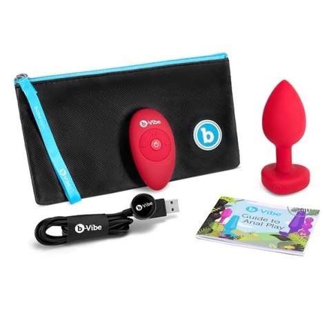 Zdalnie sterowany plug analny - B-Vibe Vibrating Heart Plug M/L Red Zdalnie sterowany plug analny - B-Vibe Vibrating Heart Plug M/L Red