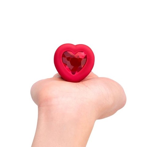 Zdalnie sterowany plug analny - B-Vibe Vibrating Heart Plug M/L Red Zdalnie sterowany plug analny - B-Vibe Vibrating Heart Plug M/L Red