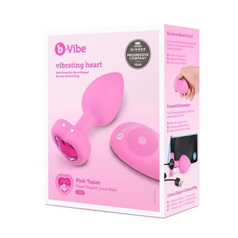 Zdalnie sterowany plug analny - B-Vibe Vibrating Heart Plug S/M Pink Zdalnie sterowany plug analny - B-Vibe Vibrating Heart Plug S/M Pink