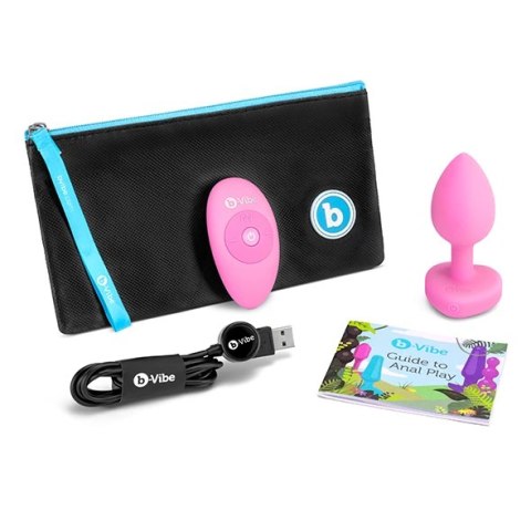Zdalnie sterowany plug analny - B-Vibe Vibrating Heart Plug S/M Pink Zdalnie sterowany plug analny - B-Vibe Vibrating Heart Plug S/M Pink