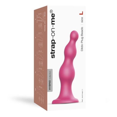 Dildo - Strap-On-Me Dildo Plug Beads Metallic Raspberry Pink L Dildo - Strap-On-Me Dildo Plug Beads Metallic Raspberry Pink L