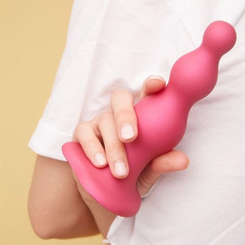 Dildo - Strap-On-Me Dildo Plug Beads Metallic Raspberry Pink M Dildo - Strap-On-Me Dildo Plug Beads Metallic Raspberry Pink M
