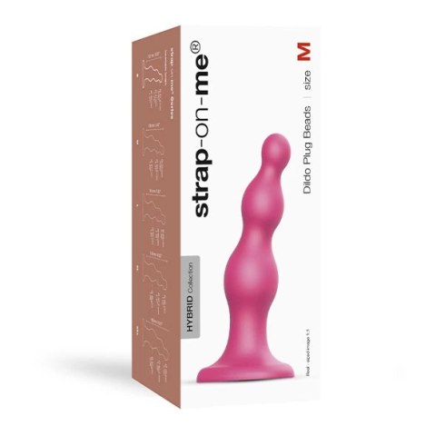 Dildo - Strap-On-Me Dildo Plug Beads Metallic Raspberry Pink M Dildo - Strap-On-Me Dildo Plug Beads Metallic Raspberry Pink M