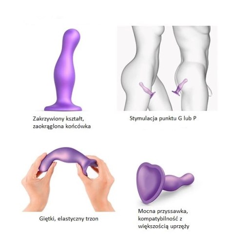 Dildo - Strap-On-Me Dildo Plug Curvy Metallic Purple L Dildo - Strap-On-Me Dildo Plug Curvy Metallic Purple L