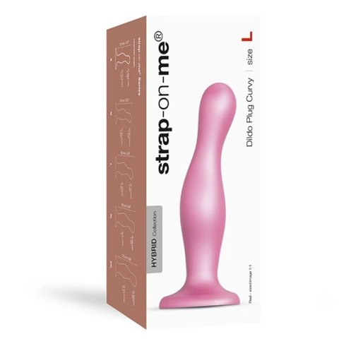 Dildo - Strap-On-Me Dildo Plug Curvy Metallic Sugar Pink L Dildo - Strap-On-Me Dildo Plug Curvy Metallic Sugar Pink L