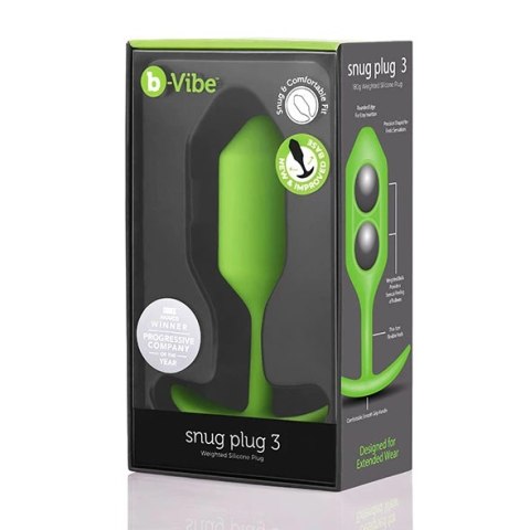Plug analny - B-Vibe Snug Plug 3 Lime Plug analny - B-Vibe Snug Plug 3 Lime