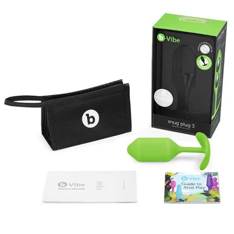 Plug analny - B-Vibe Snug Plug 3 Lime Plug analny - B-Vibe Snug Plug 3 Lime