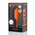 B-Vibe Snug Plug 3 Orange silikonowy z obciążeniem 180,7 g