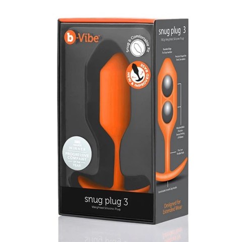 B-Vibe Snug Plug 3 Orange silikonowy z obciążeniem 180,7 g B-Vibe Snug Plug 3 Orange silikonowy z obciążeniem 180,7 g