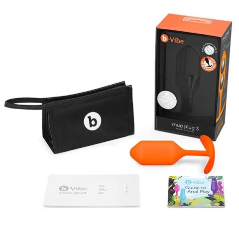 B-Vibe Snug Plug 3 Orange silikonowy z obciążeniem 180,7 g B-Vibe Snug Plug 3 Orange silikonowy z obciążeniem 180,7 g
