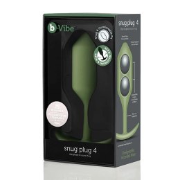 B-Vibe Snug Plug 4 Army anatomiczny korek silikonowy ciężki 255g