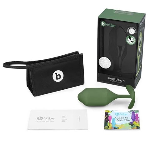 B-Vibe Snug Plug 4 Army anatomiczny korek silikonowy ciężki 255g B-Vibe Snug Plug 4 Army anatomiczny korek silikonowy ciężki 255g