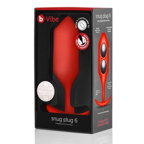 Plug analny - B-Vibe Snug Plug 6 Red Plug analny - B-Vibe Snug Plug 6 Red