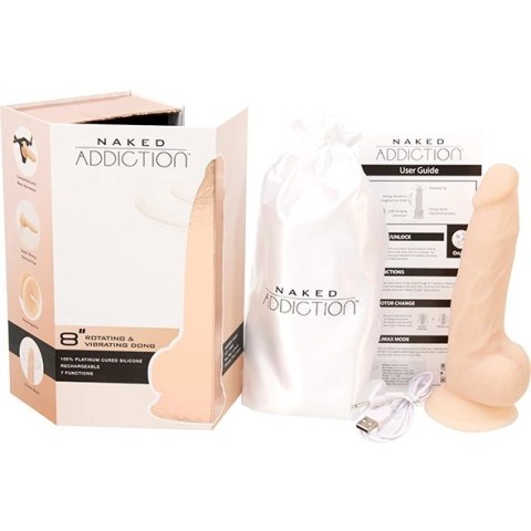 Wibrator - Naked Addiction Rotating & Vibrating Dong 20 cm Vanilla Wibrator - Naked Addiction Rotating & Vibrating Dong 20 cm Vanilla