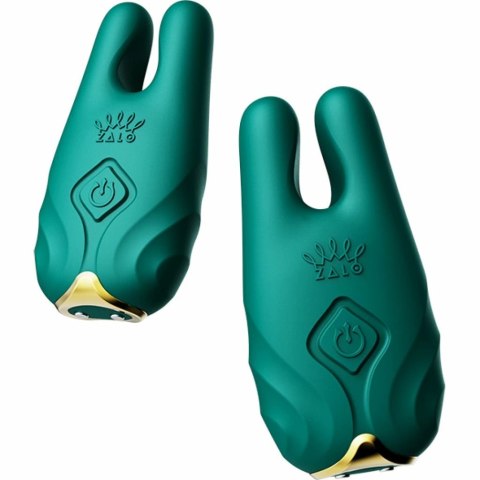 Wibrujące zaciski na sutki - Zalo Nave Turquoise Green Wibrujące zaciski na sutki - Zalo Nave Turquoise Green