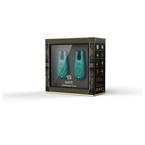 Wibrujące zaciski na sutki - Zalo Nave Turquoise Green Wibrujące zaciski na sutki - Zalo Nave Turquoise Green