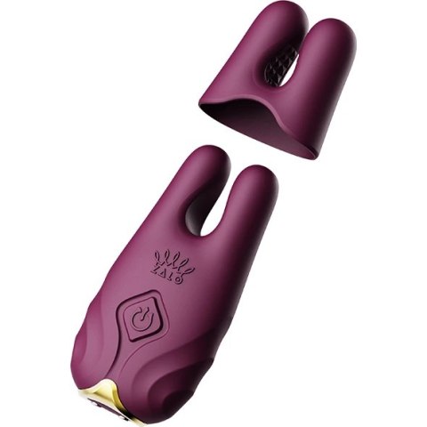 Wibrujące zaciski na sutki - Zalo Nave Velvet Purple Wibrujące zaciski na sutki - Zalo Nave Velvet Purple