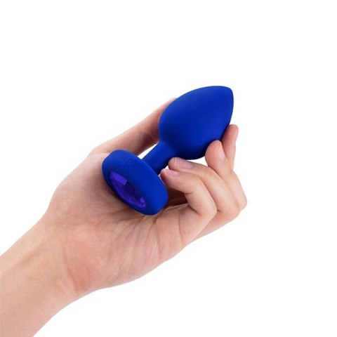 Zdalnie sterowany plug analny - B-Vibe Vibrating Jewel Plug L/XL Navy Zdalnie sterowany plug analny - B-Vibe Vibrating Jewel Plug L/XL Navy