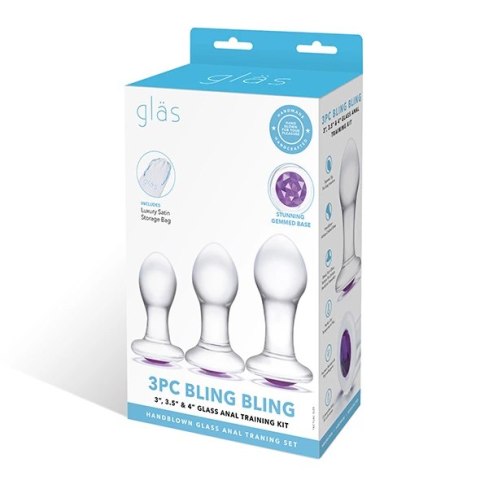 Zestaw szklanych plugów analnych - Glas Bling Bling Anal Training Kit Zestaw szklanych plugów analnych - Glas Bling Bling Anal Training Kit
