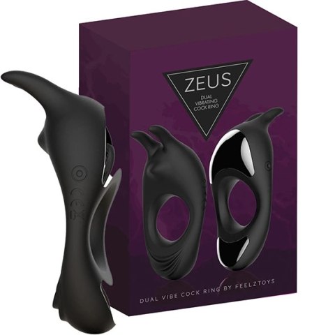 Pierścień wibrujący - FeelzToys Zeus Black Pierścień wibrujący - FeelzToys Zeus Black