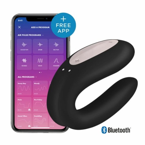 Wibrator dla par - Satisfyer Double Joy Black Wibrator dla par - Satisfyer Double Joy Black