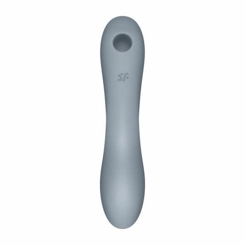 Wibrator z masażerem powietrznym - Satisfyer Curvy Trinity 3 Blue Grey Wibrator z masażerem powietrznym - Satisfyer Curvy Trinity 3 Blue Grey