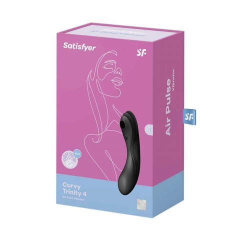 Wibrator z masażerem powietrznym - Satisfyer Curvy Trinity 4 Black Wibrator z masażerem powietrznym - Satisfyer Curvy Trinity 4 Black
