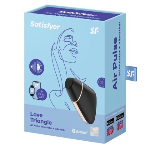 Wibrator z masażerem powietrznym - Satisfyer Love Triangle Black Wibrator z masażerem powietrznym - Satisfyer Love Triangle Black