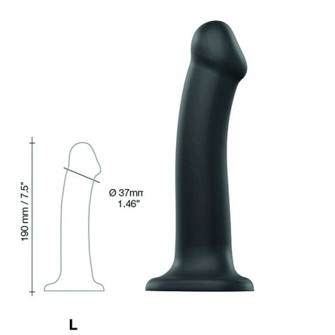 Dildo - Strap-On-Me Dual Density Bendable Dildo Black L Dildo - Strap-On-Me Dual Density Bendable Dildo Black L