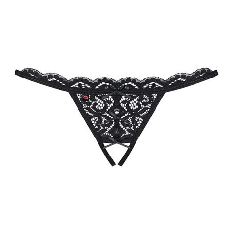 Stringi z otwartym krokiem - Obsessive 831 Crotchless Thong Black L/XL Stringi z otwartym krokiem - Obsessive 831 Crotchless Thong Black L/XL