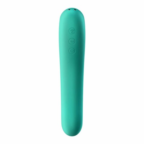 Wibrator z masażerem powietrznym - Satisfyer Dual Kiss Green Wibrator z masażerem powietrznym - Satisfyer Dual Kiss Green